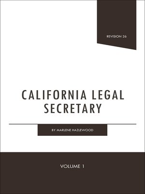 cover image of California Legal Secretary